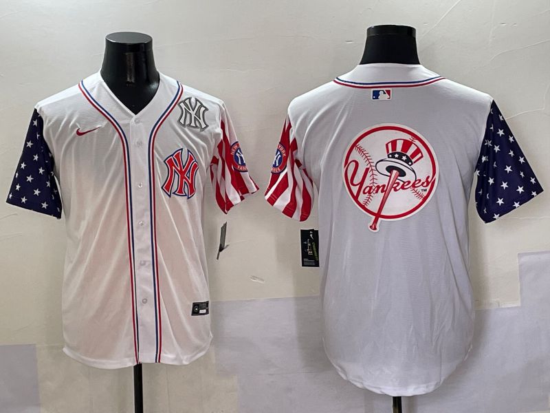 Men New York Yankees Blank White a generation of national flags Jointly Name 2025 Nike MLB Jersey style 40->new york yankees->MLB Jersey